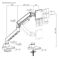 Кронштейн для монитора LUMI (Brateck) LDT81N-C012 (17″–49″, до 20 кг) / White