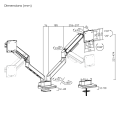 Кронштейн для 2х мониторов LUMI (Brateck) LDT81N-C024 (17″–35″, до 20 кг) / White