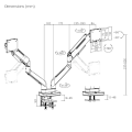 Кронштейн для 2х мониторов LUMI (Brateck) LDT85-C024 (17″–35″, до 20 кг) / White