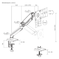 Кронштейн для монитора LUMI (Brateck) LDT88-C012 (17″–32″, до 9 кг) / Space Grey-White