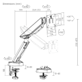 Кронштейн для монитора LUMI (Brateck) LDT93-C012 (17″–45″, до 16 кг) / Black-White