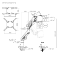 Кронштейн для монитора LUMI (Brateck) LDT95-C012 (24″–57″, до 30 кг) / Black-White