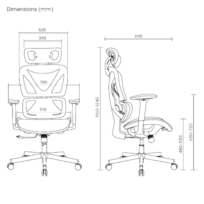 Кресло офисное LUMI SpineX CH05-31 Chair / Black
