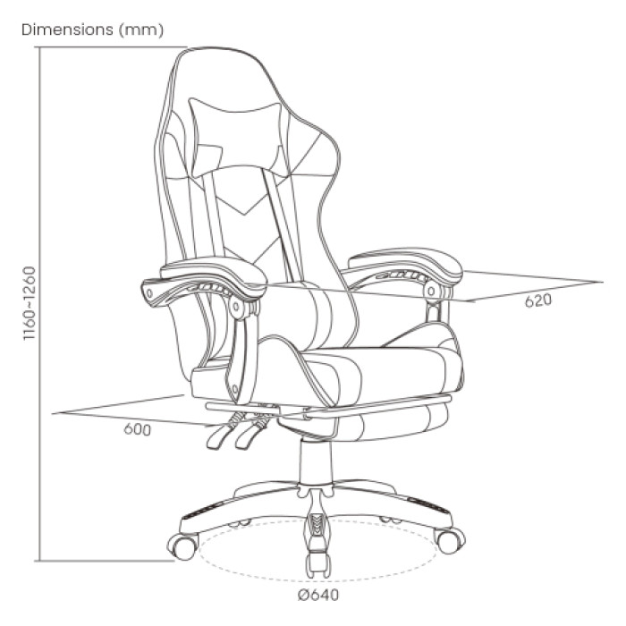 Кресло игровое LUMI CH06-12-04 Gaming Chair с подставкой для ног / Red-Black