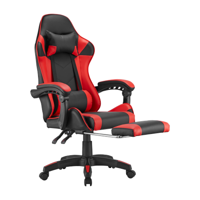 Кресло игровое LUMI CH06-12-04 Gaming Chair с подставкой для ног / Red-Black