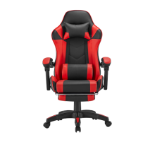Кресло игровое LUMI CH06-12-04 Gaming Chair с подставкой для ног / Red-Black