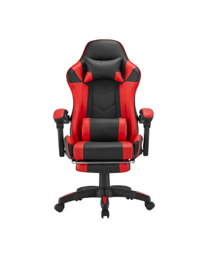 Кресло игровое LUMI CH06-12-04 Gaming Chair с подставкой для ног / Red-Black