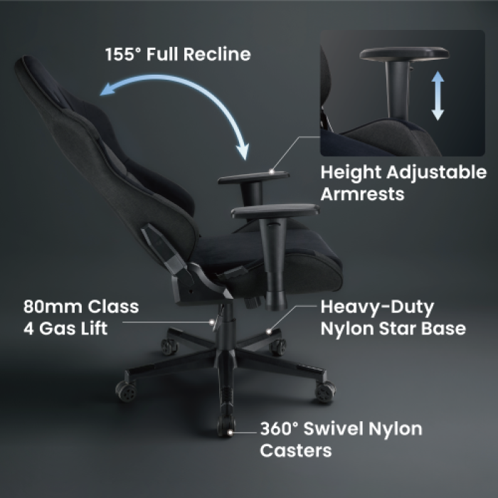 Кресло игровое LUMI CH09-18 Gaming Chair (ткань / PVC-кожа)