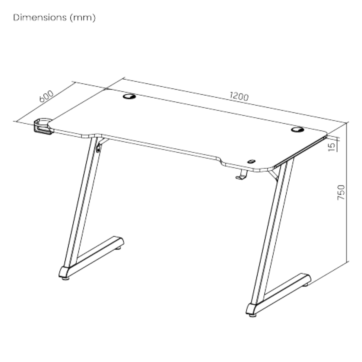 Стол игровой с RGB-подсветкой LUMI (Brateck) GMD02E-2 Gaming Desks / Black